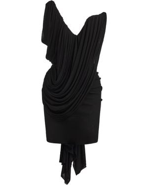 Maticevski Amend Draped Jersey Chiffon Mini Dress - Black