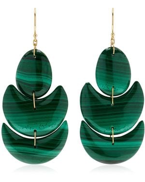 Ten Thousand Things Lotus 18K Malachite Earrings - Green