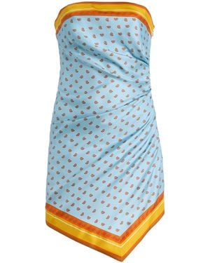 Christopher Esber Exclusive La Isla Bandana-Print Silk-Twill Scarf Mini Dress - Blue