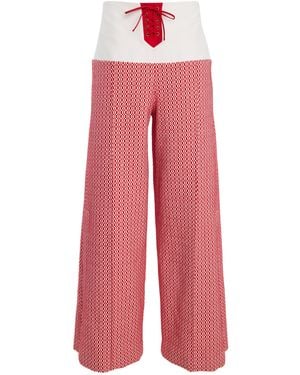 Rosie Assoulin Front & Centre Jacquard Trousers - Red