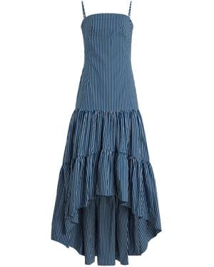 ANDRES OTALORA Exclusive Colonial Striped Cotton-poplin Maxi Dress - Blue