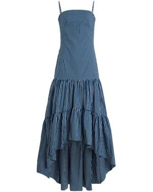 ANDRES OTALORA Exclusive Colonial Striped Cotton-poplin Maxi Dress - Blue