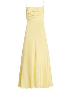 Balmain Long Silk Satin Dress - Yellow