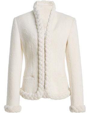 Bevza Braid Wool-Blend Jacket - White