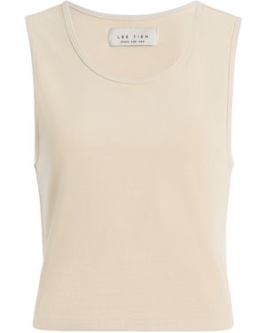 Les Tien Talya Cropped Cotton-Modal Tank Top - Natural