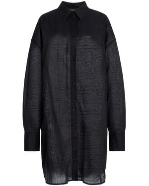 TOTEME Long Cotton-Blend Summer Shirt - Blue