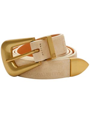 Magda Butrym Cream Suede Belt - White