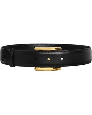 Alaïa Curve Thin Leather Belt - Black