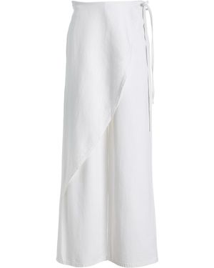 DL1961 Dl Aura Zoie Relaxed Denim Wrap Trousers - White