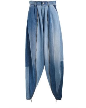Coperni Denim Patchwork Sarouel Trousers - Blue