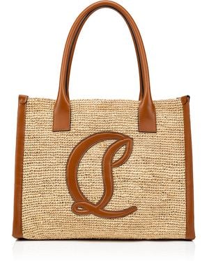 Christian Louboutin By My Side E/w Woven Raffia Tote Bag - Natural