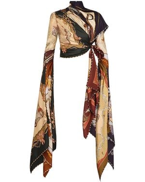 Zimmermann Valiant Scarf Silk Top - White