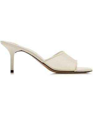 Jacquemus Cubisto Leather-trimmed Mesh Mules - White