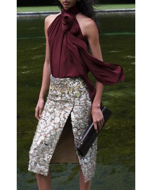 Elie Saab Sequined Midi Wrap Skirt - Multicolour