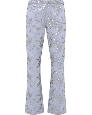 Siedres Cera Sequined Straight-Leg Trousers - Blue