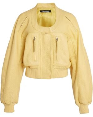 Jacquemus Tore Leather Blouson Top - Yellow