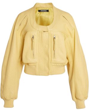 Jacquemus Tore Leather Blouson Top - Yellow