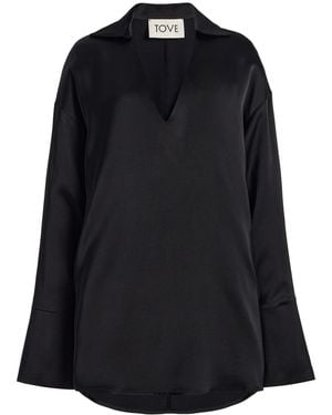 TOVE Luisa Satin Top - Black