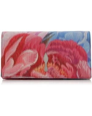 Christian Louboutin Bettina Peony-Printed Crepe Clutch - Red