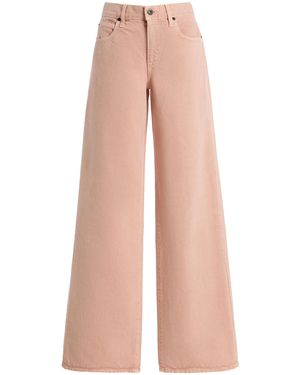 SLVRLAKE Denim Mica Rigid Low-Rise Wide-Leg Jeans - Pink