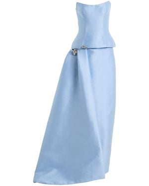 Monique Lhuillier Strapless Peplum Gown - Blue