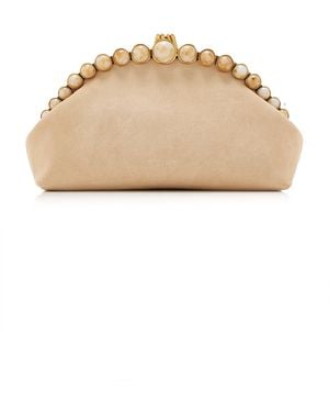 Cult Gaia Una Suede Clutch - Natural