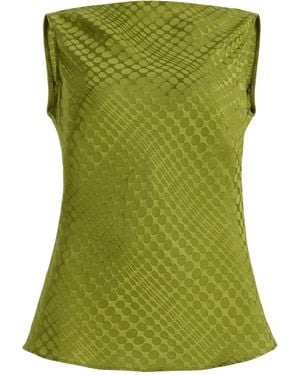 Christopher John Rogers Wiggle Dot Jacquard Top - Green