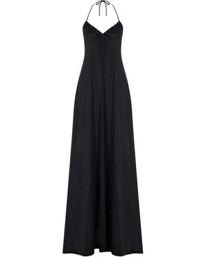 Zeynep Arcay Sateen Lace Maxi Dress - Black