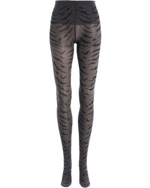 Swedish Stockings X Leandra Medine Cohen Roxana Tiger Tights - Grey