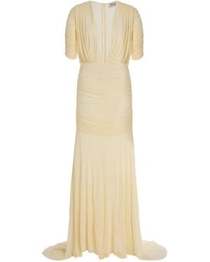 TOVE Devi Gathered Jersey Gown - Natural