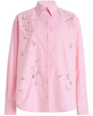 DES_PHEMMES Exclusive Riviera Cotton Wrap Shirt - Pink