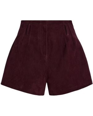 Frankie Shop Lise Suede Shorts - Red