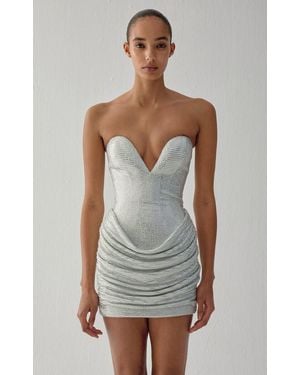 The New Arrivals Ilkyaz Ozel Gemma Pleated Mini Dress - White