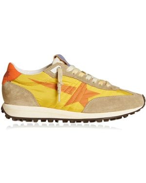 Golden Goose Marathon Leather-Trimmed Trainers - Yellow