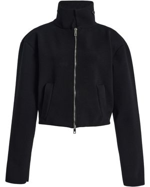 Brandon Maxwell The Alexis Sculpted Knit Bomber Jacket - Black