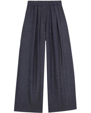 Cortana Anhelo Silk Chiffon Wide Leg Pants - Blue
