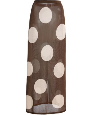 Altuzarra Simpson Chiffon Midi Skirt - Brown