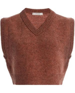 Lemaire V-Neck Wool Jumper Vest - Brown