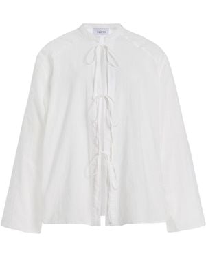 Sloan Exclusive Cotton Voile Tie Tunic - White