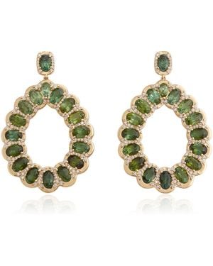 Jamie Wolf Pear Shape 18K Tourmaline And Diamond Earrings - Blue