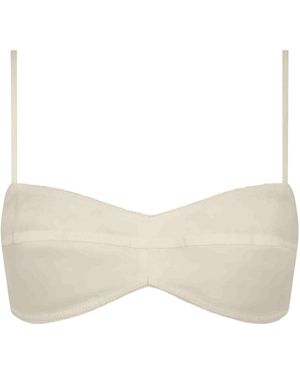 St. Agni Organza Silk Bralette - White
