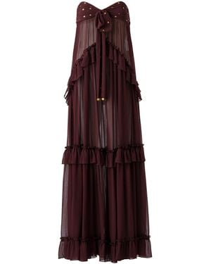Siedres Josiane Embellished Chiffon Maxi Dress - Purple