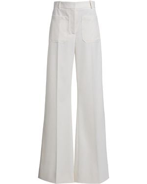 Victoria Beckham Alina High-Rise Wide-Leg Trousers - White