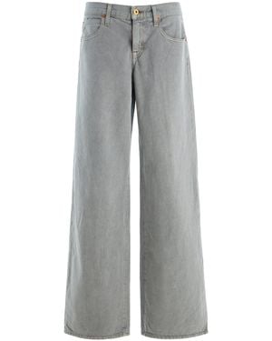 SLVRLAKE Denim Lexi Rigid Low-Rise Wide-Leg Jeans - Gray