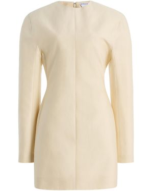 Bottega Veneta Tailored Silk-Cotton Toile Mini Dress - Natural