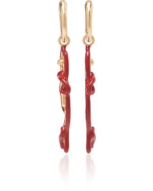 Bottega Veneta Ena 18k Gold-finish Sterling Silver Earrings - Red