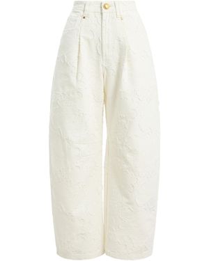 Aje. Harlo Cotton Denim Barrel Jeans - White