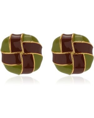 Ben-Amun Exclusive-Tone Enamel Earrings - Green