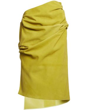 Christopher Esber Marea Suede Midi Skirt - Yellow