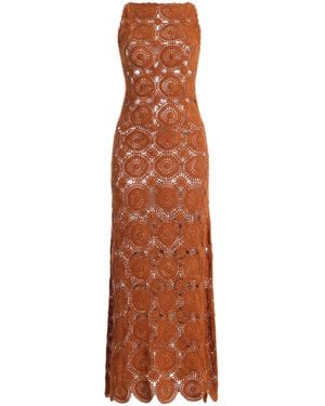 Escvdo Exclusive Siula Cotton Maxi Halter Dress - Brown